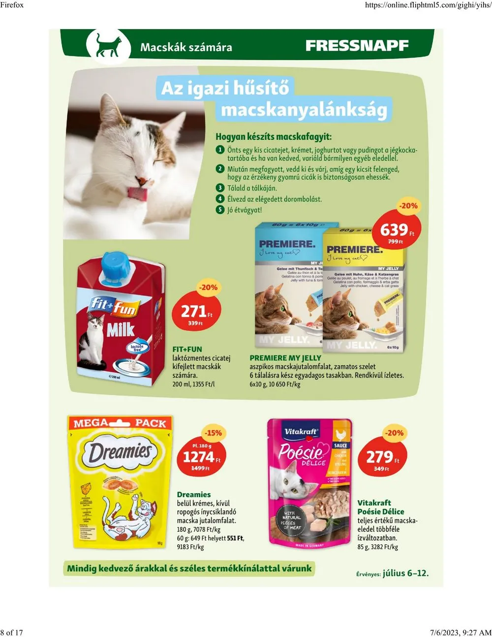 Fressnapf akciós újság 07.06–07.12 – 8. oldal
