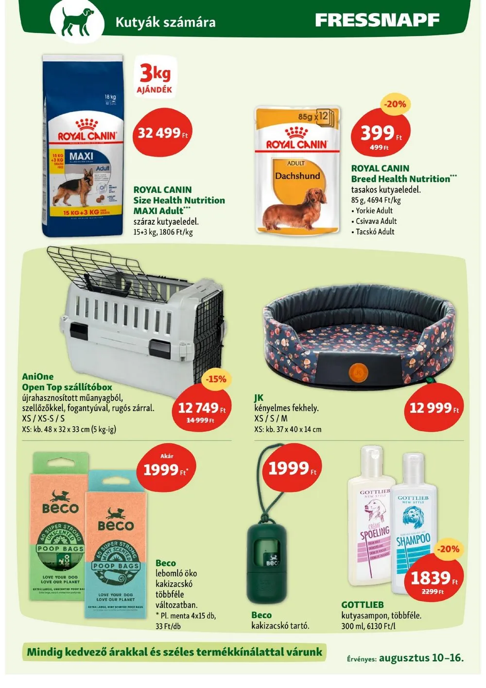 Fressnapf akciós újság 08.10–08.16 – 10. oldal