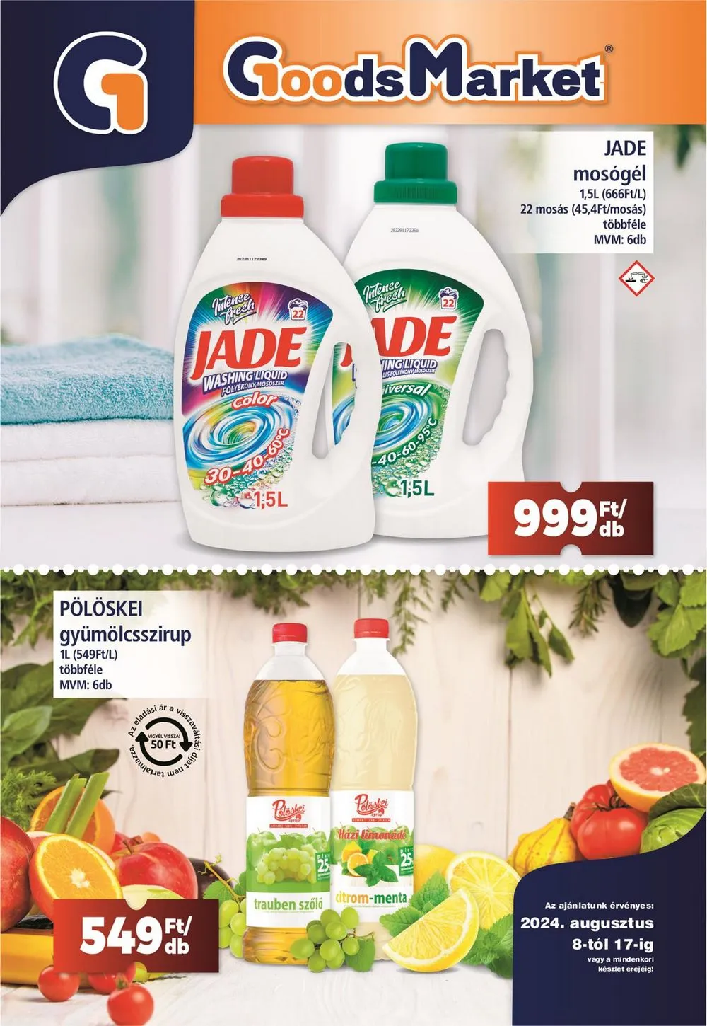 Goods akciós újság Market 08.08–08.17