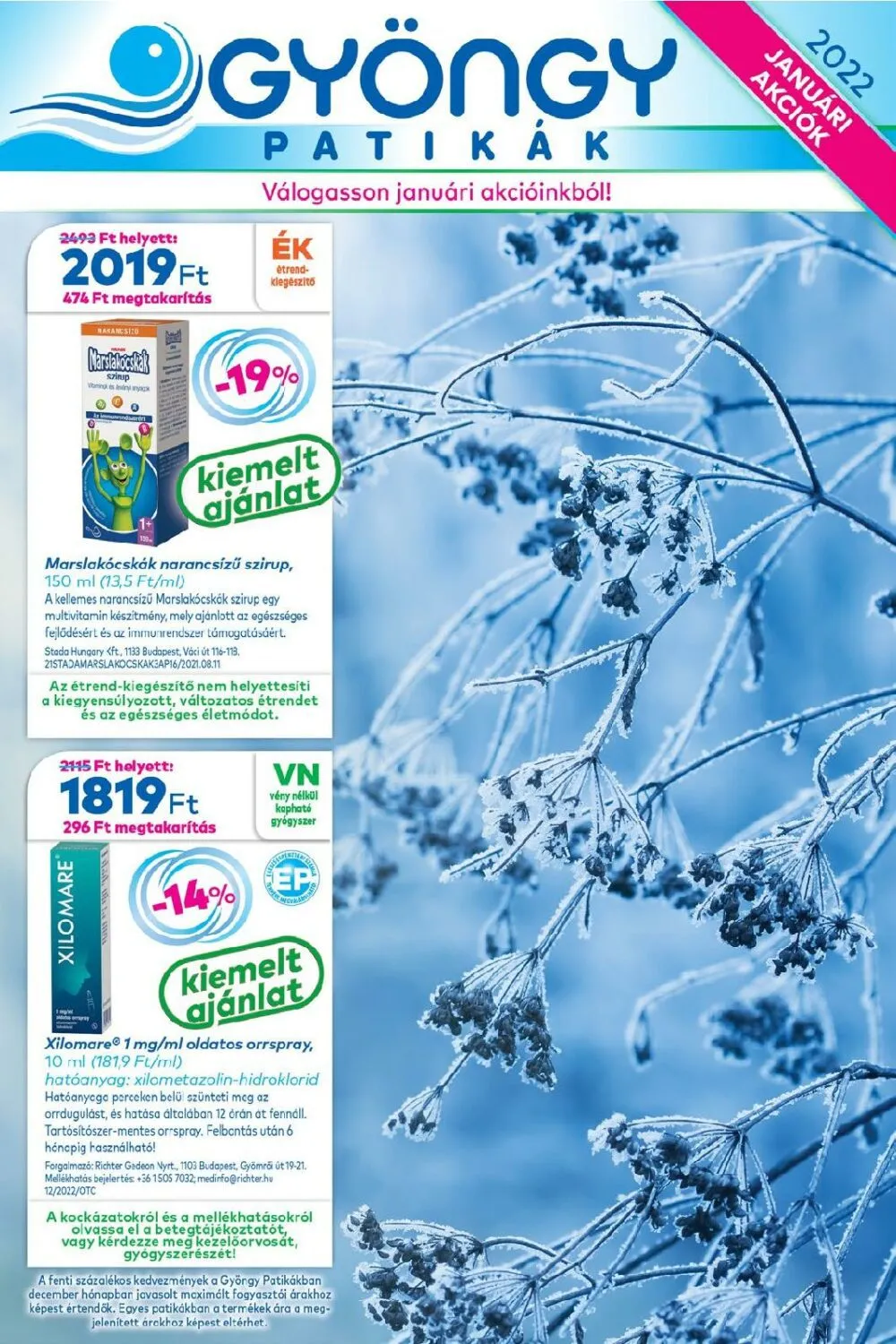 Gyongy akciós újság Patika 01.01–01.31