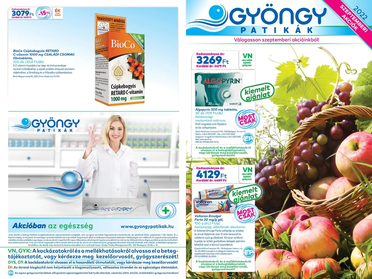 Gyongy akciós újság Patikak 09.01–09.30
