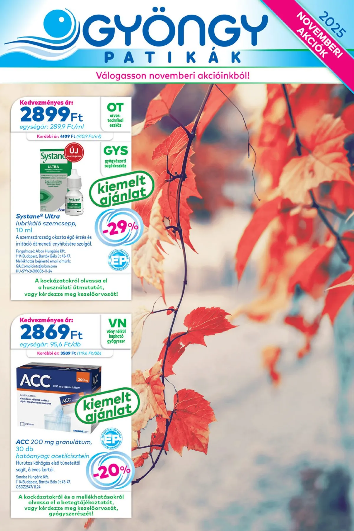 Gyongy akciós újság Patikak 11.01–11.30