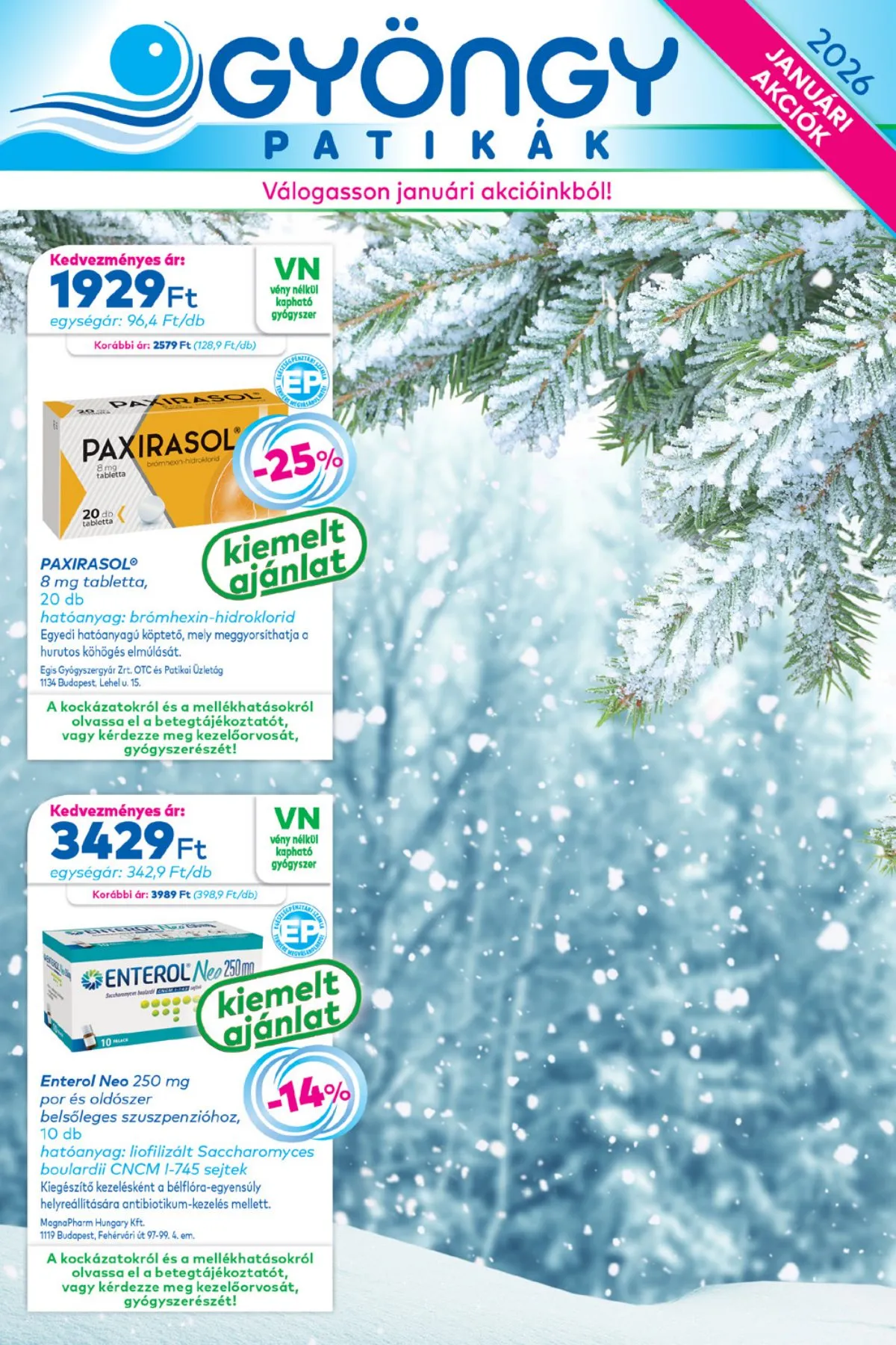 Gyongy akciós újság Patikak 01.01–01.31