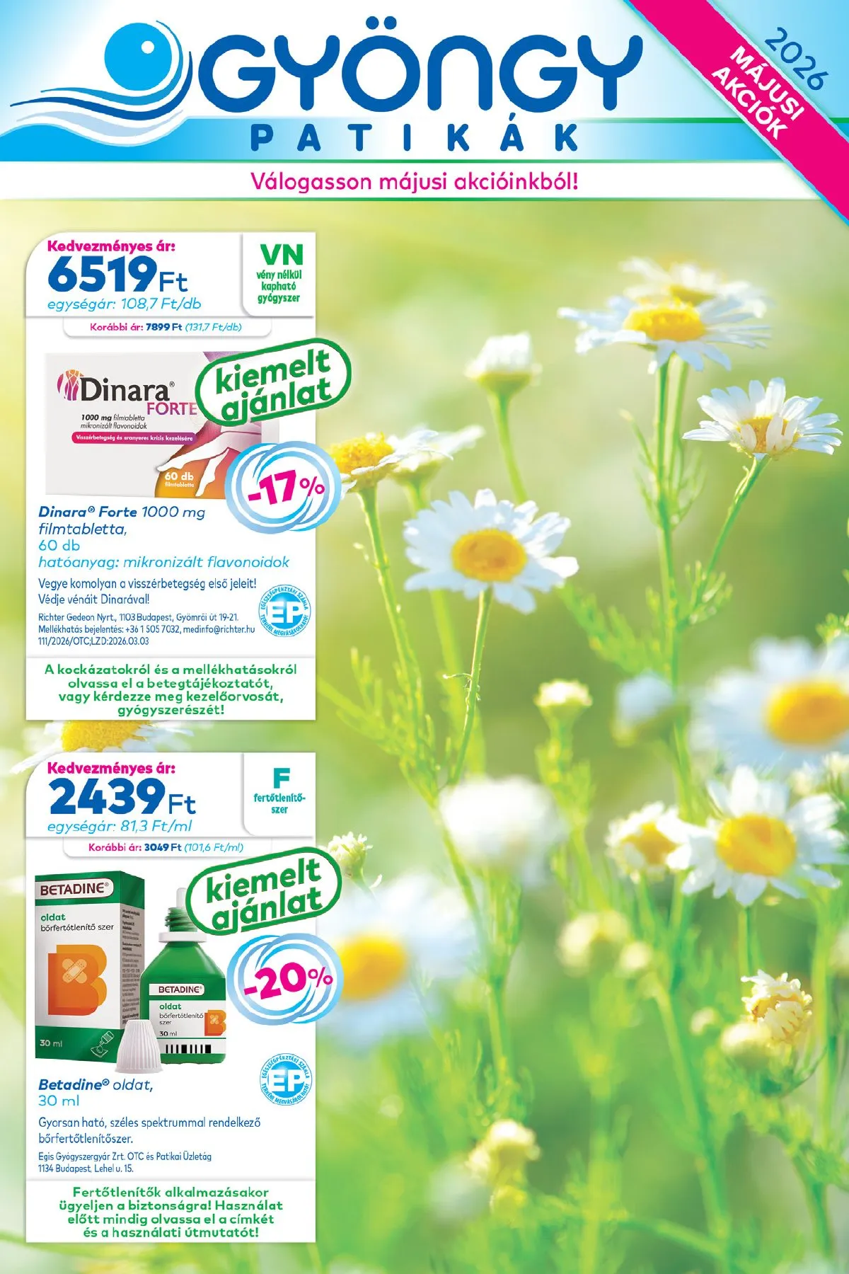 Gyongy akciós újság Patikak 05.01–05.31