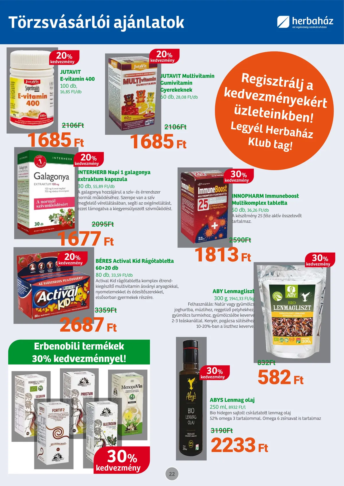 Herbahaz akciós újság 08.29–10.02 – 22. oldal
