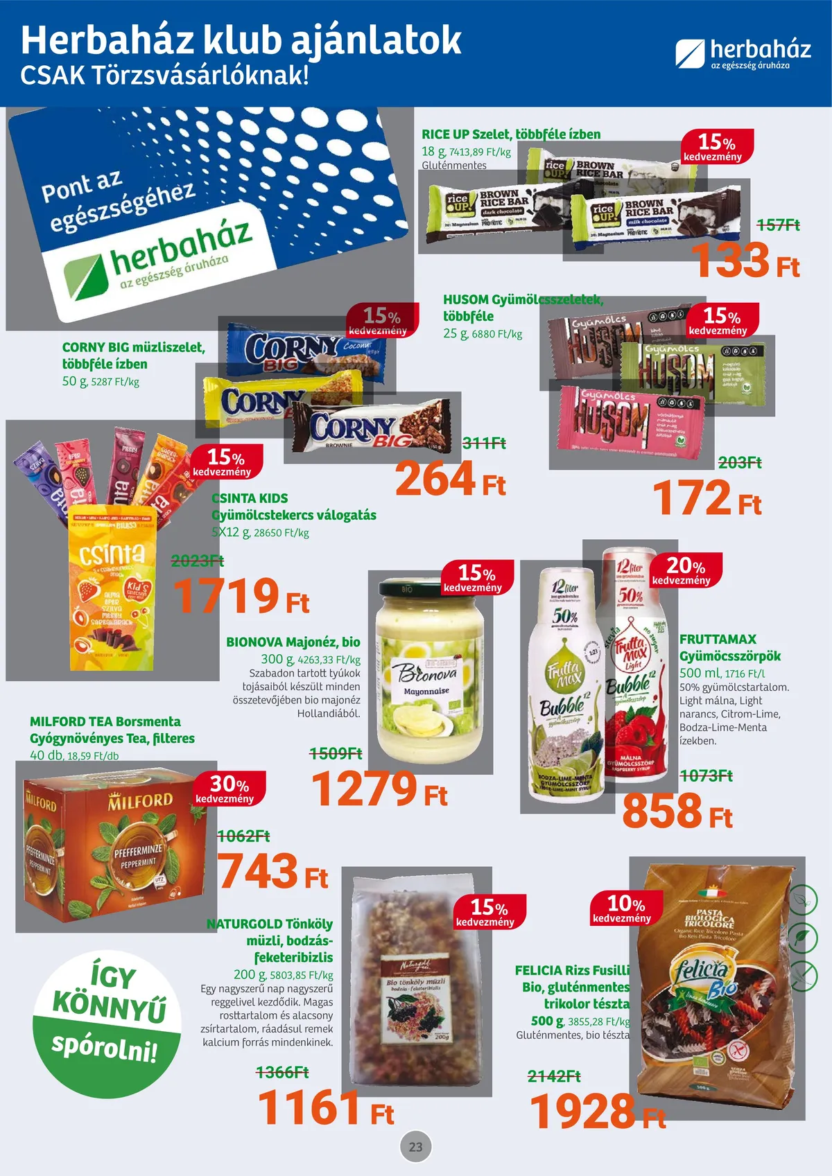 Herbahaz akciós újság 08.29–10.02 – 23. oldal