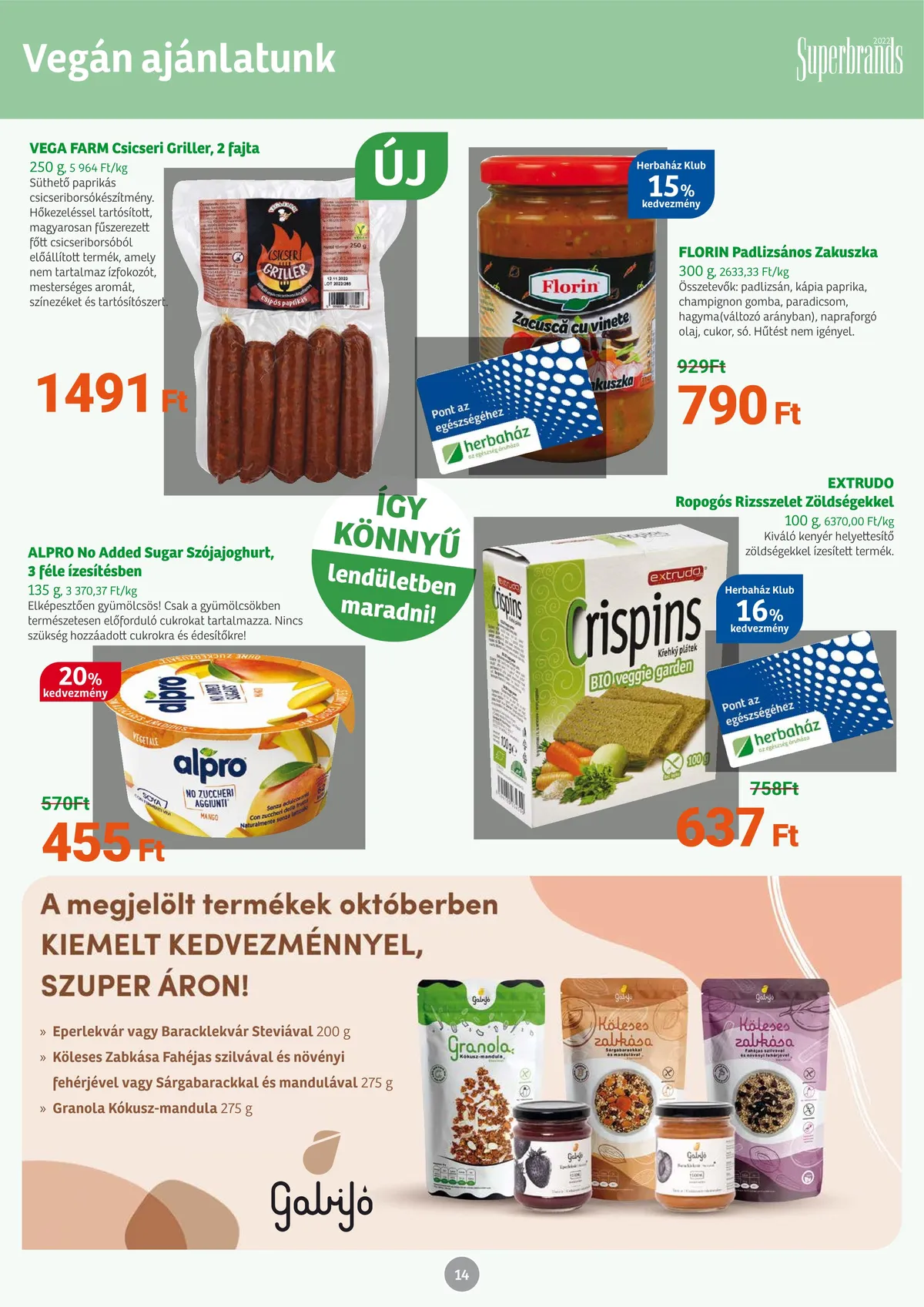 Herbahaz akciós újság 10.03–11.01 – 14. oldal