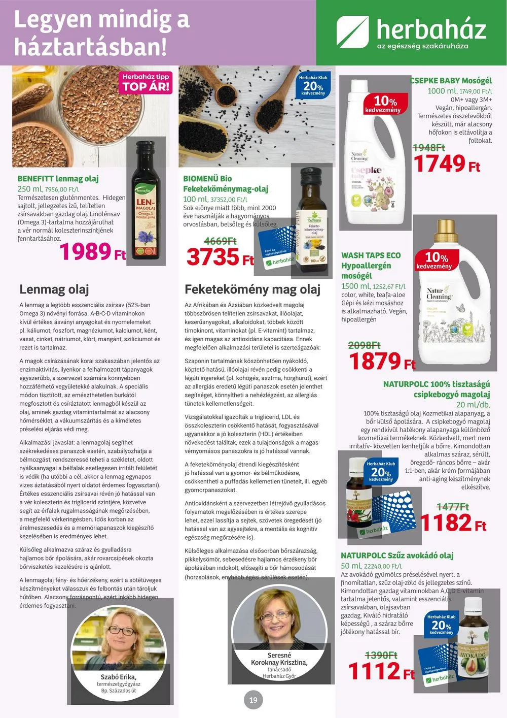Herbahaz akciós újság 09.04–10.01 – 19. oldal
