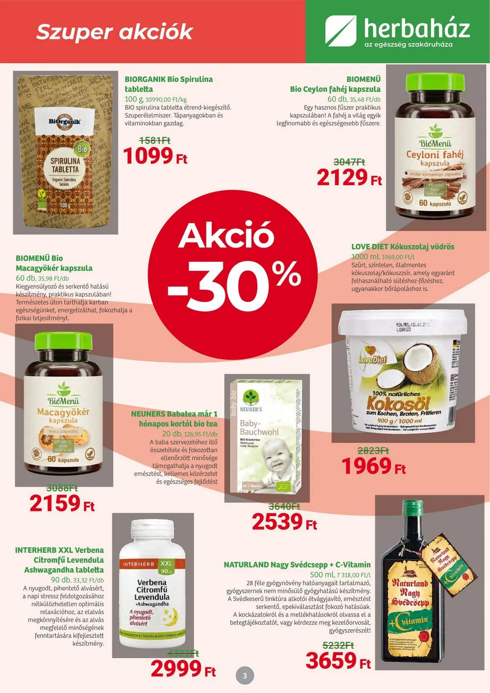 Herbahaz akciós újság 03.04–04.07 – 3. oldal