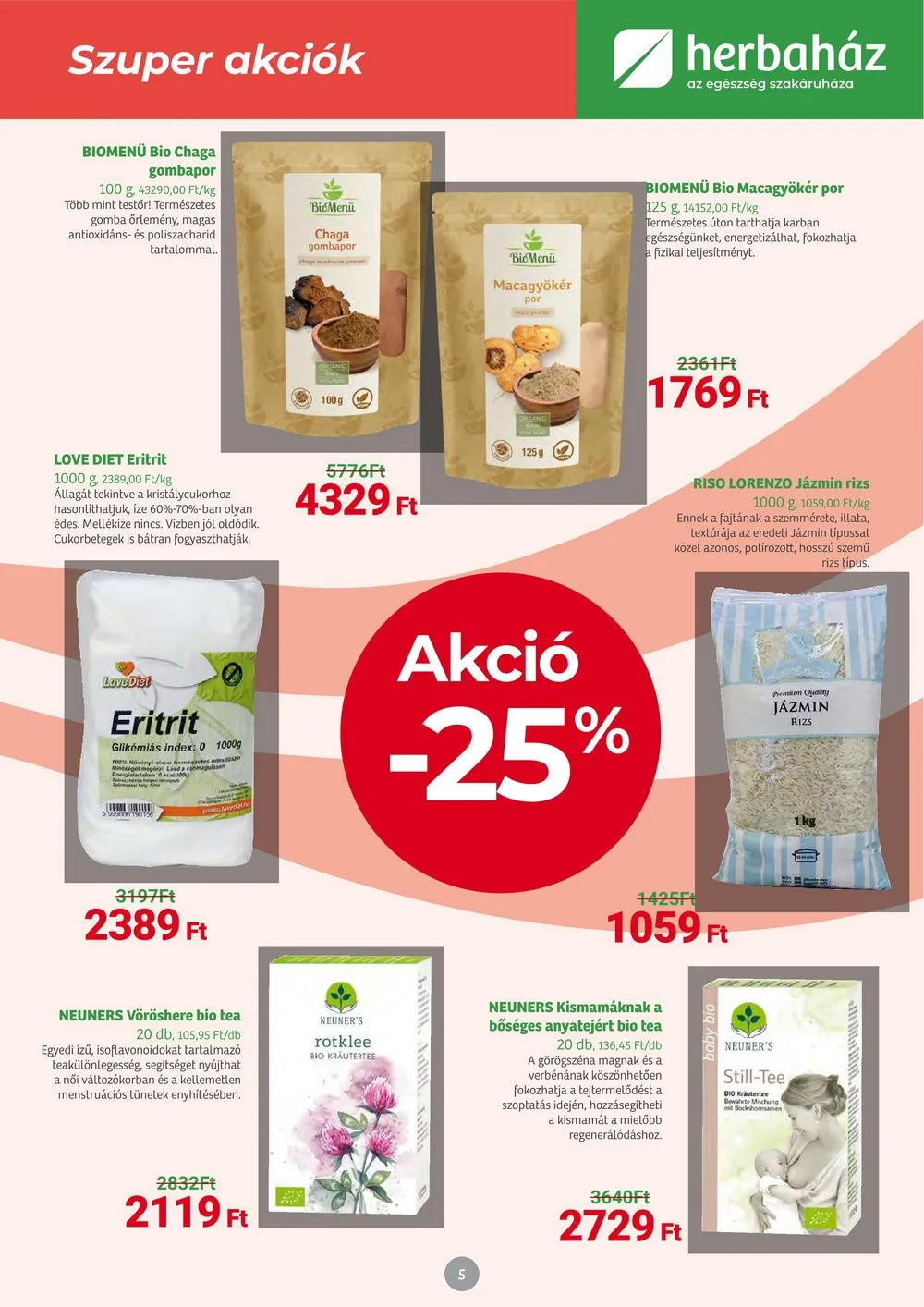 Herbahaz akciós újság 03.04–04.07 – 5. oldal