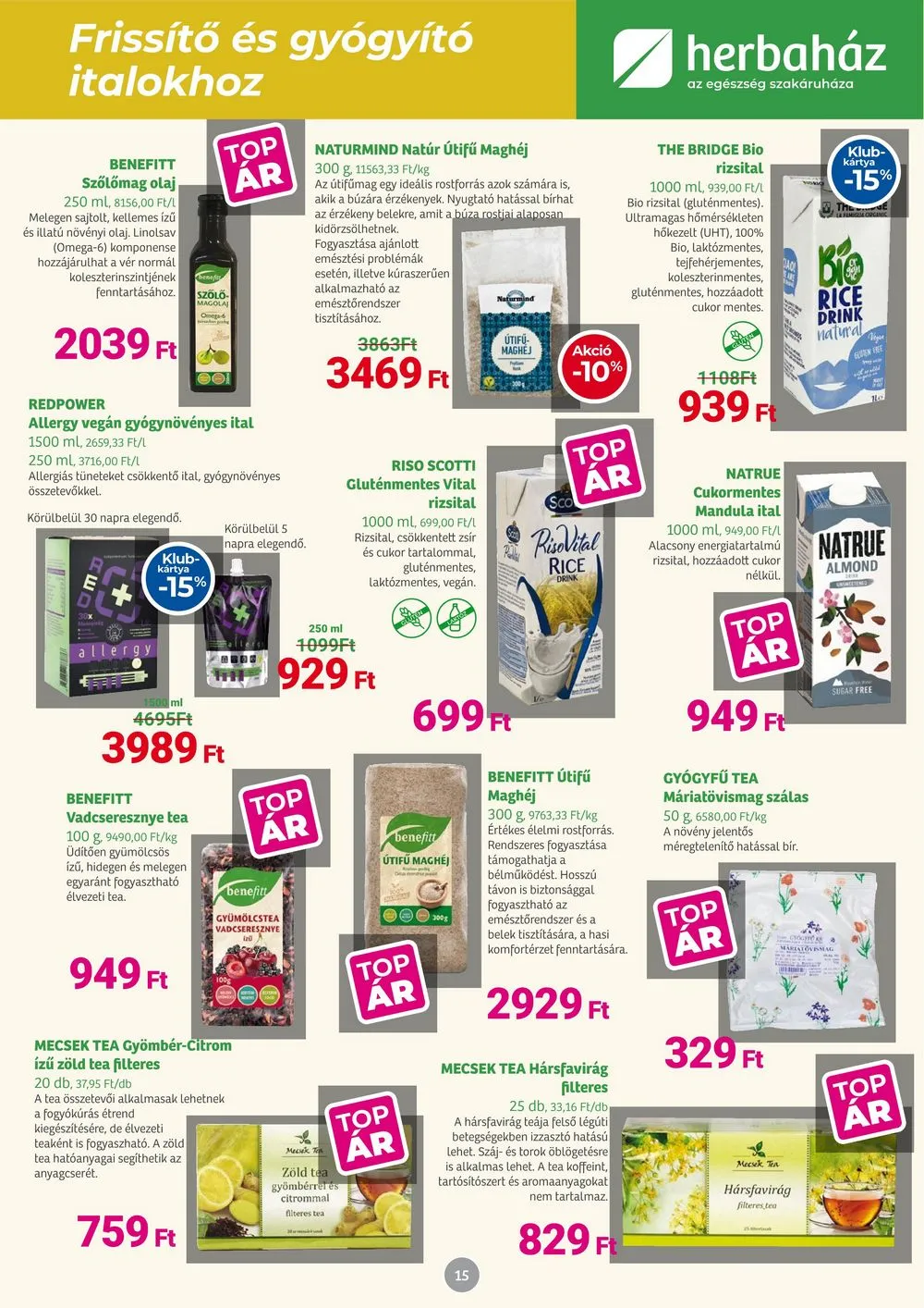Herbahaz akciós újság 05.06–06.02 – 15. oldal