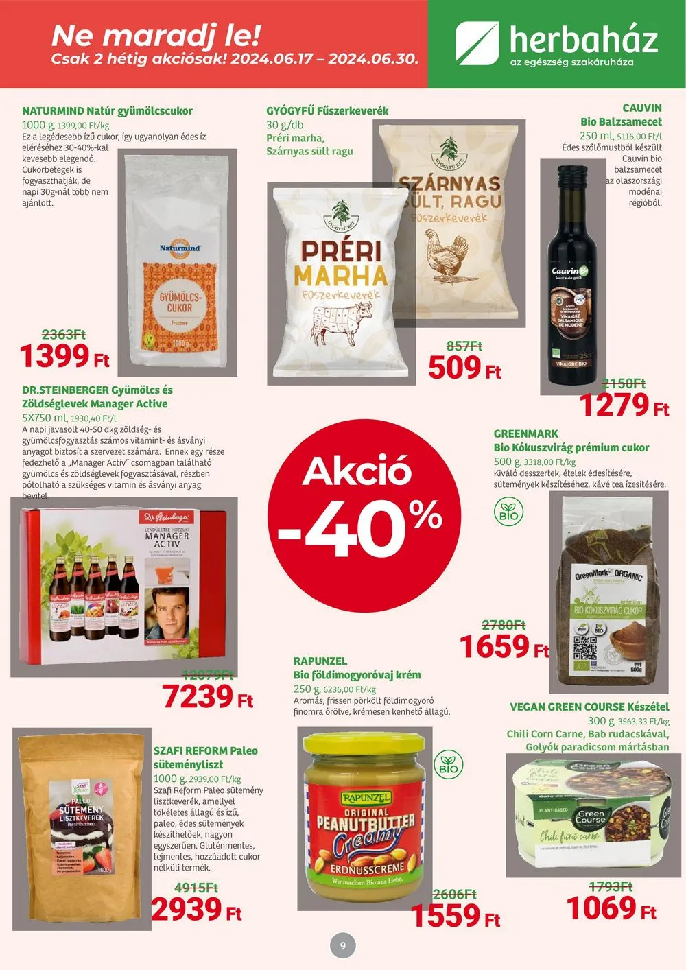Herbahaz akciós újság 06.03–06.30 – 9. oldal
