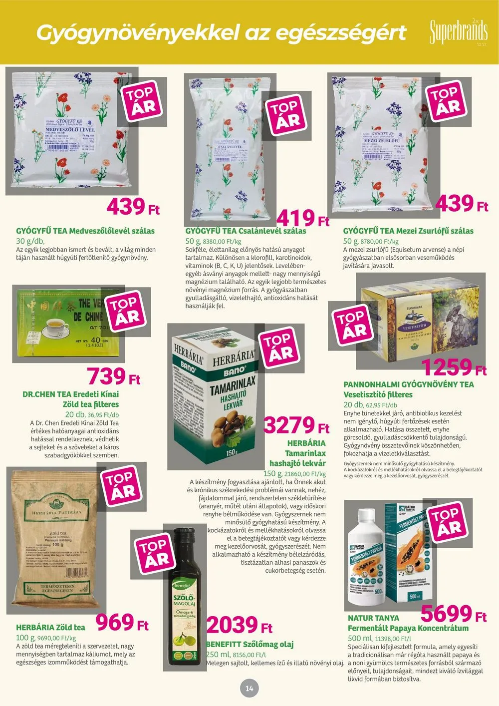 Herbahaz akciós újság 07.01–08.04 – 14. oldal