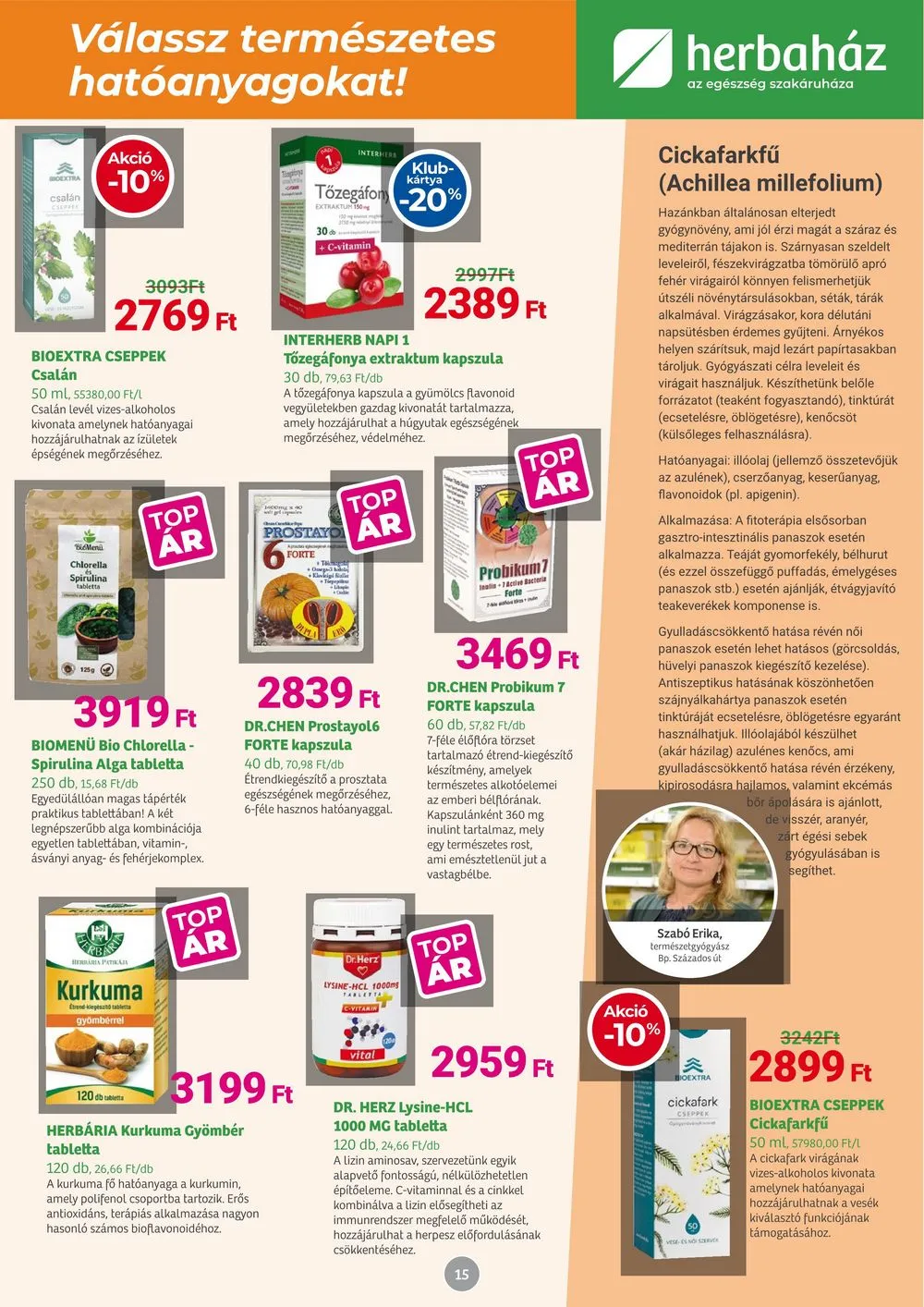Herbahaz akciós újság 07.01–08.04 – 15. oldal