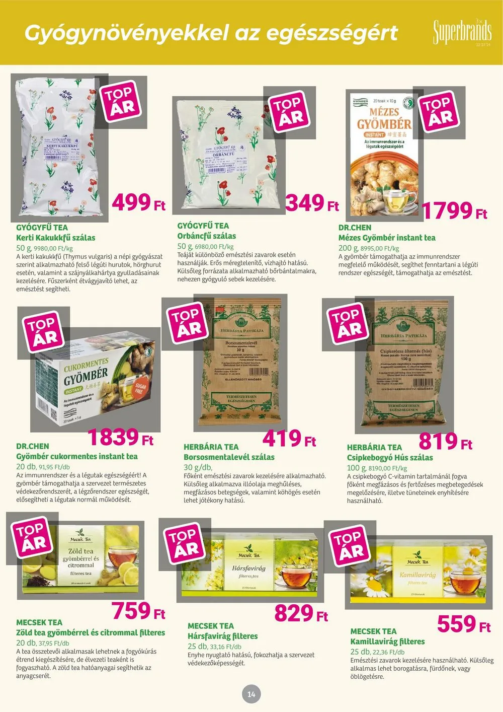 Herbahaz akciós újság 08.05–09.01 – 14. oldal