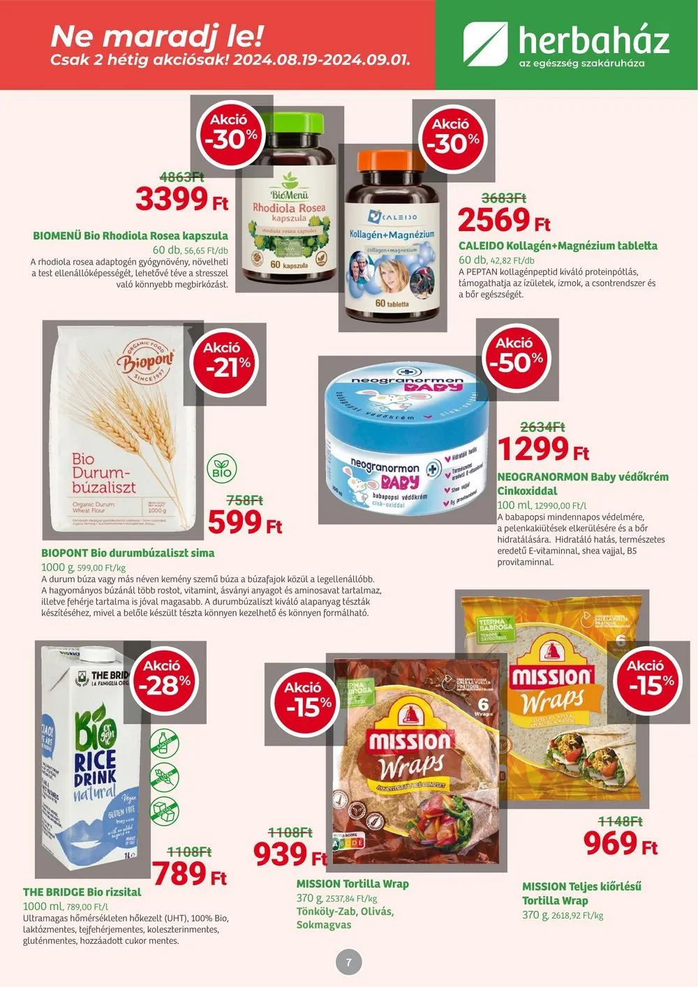 Herbahaz akciós újság 08.05–09.01 – 7. oldal