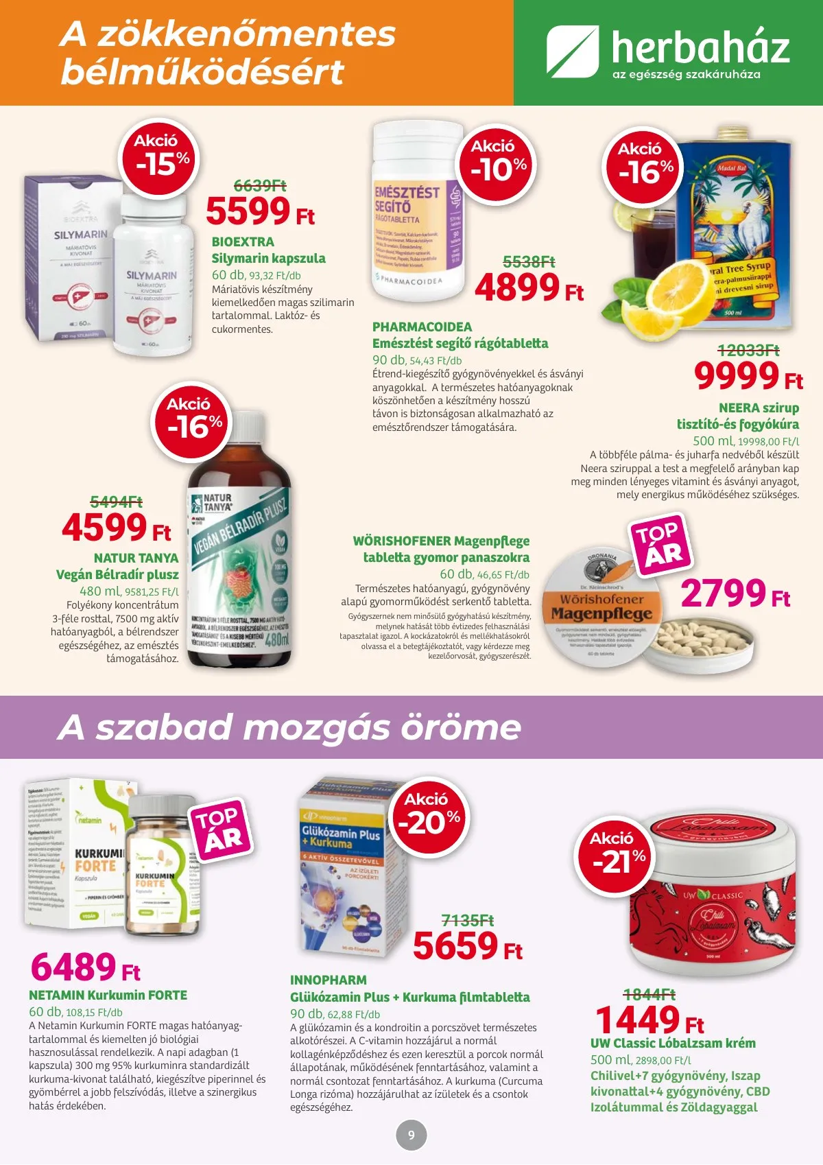 Herbahaz akciós újság 09.01–10.05 – 9. oldal