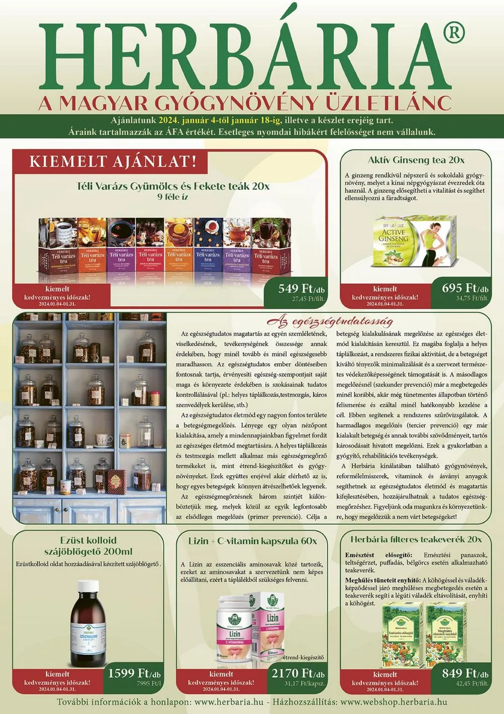 Herbaria akciós újság 01.04–01.18