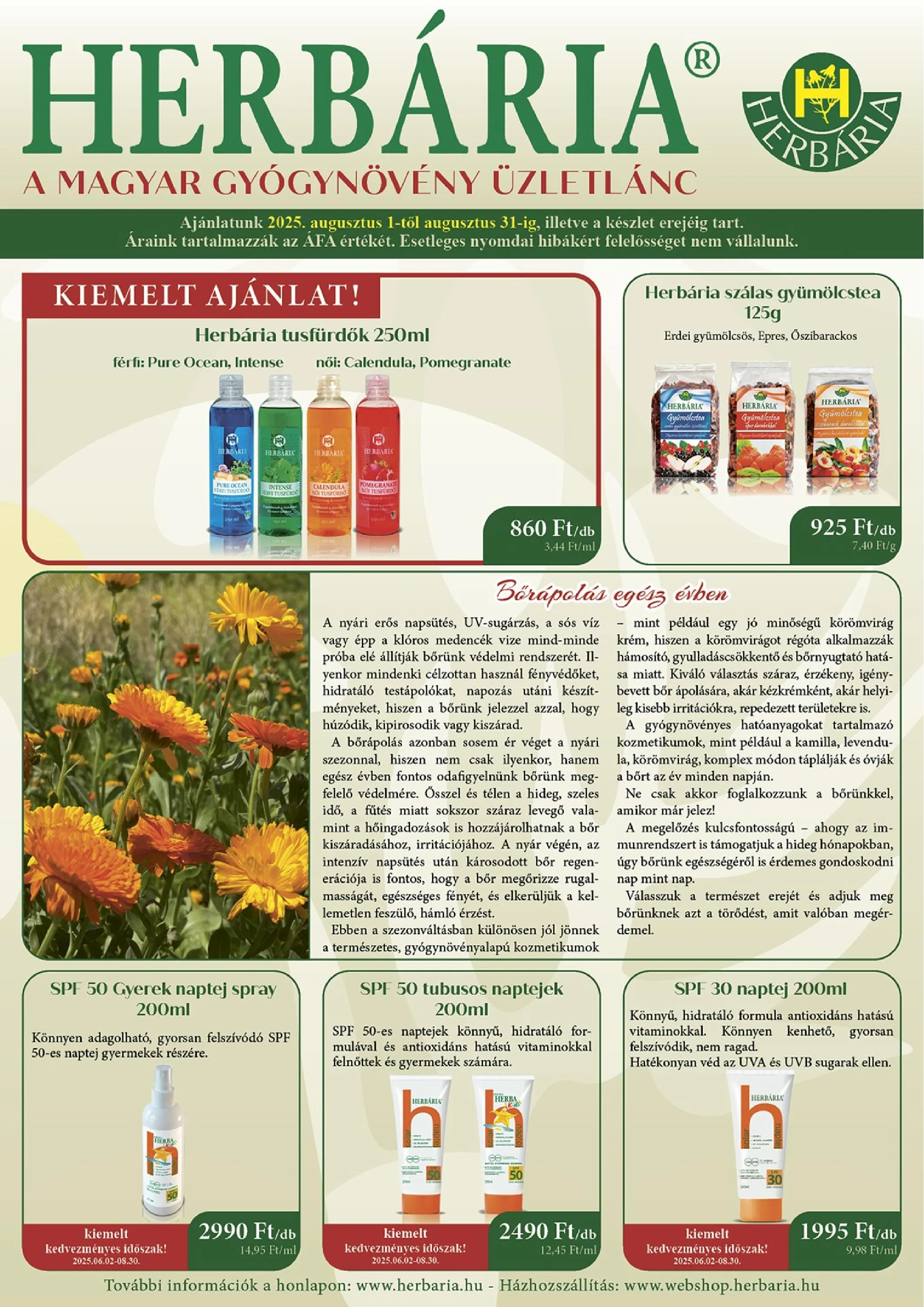 Herbaria akciós újság 08.01–08.31