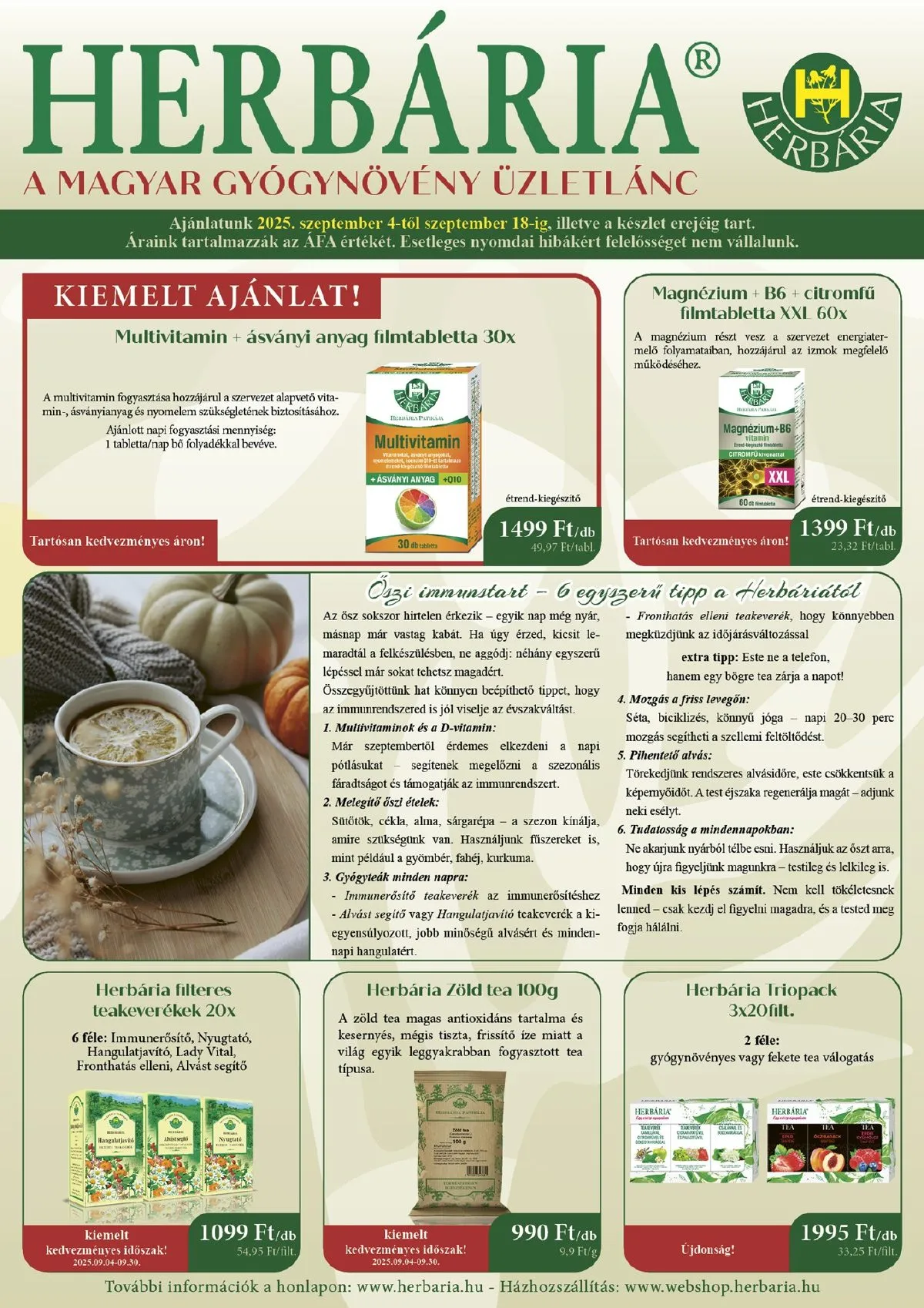 Herbaria akciós újság 09.04–09.18