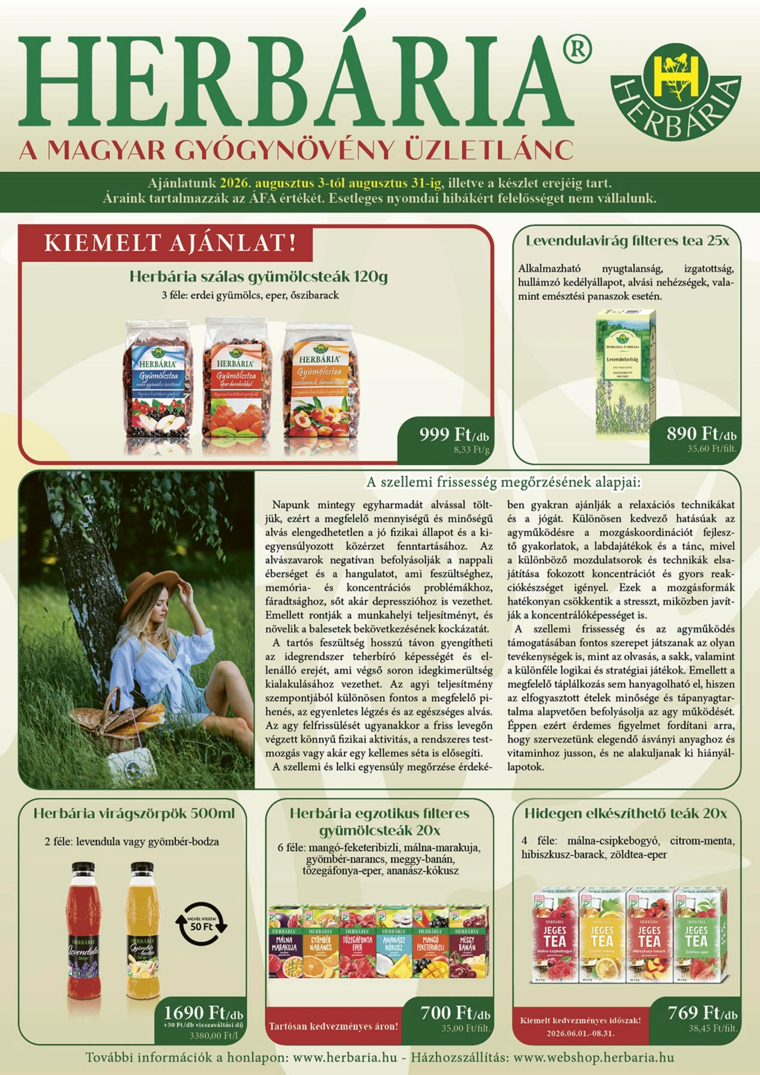 Herbaria akciós újság 08.03–08.31