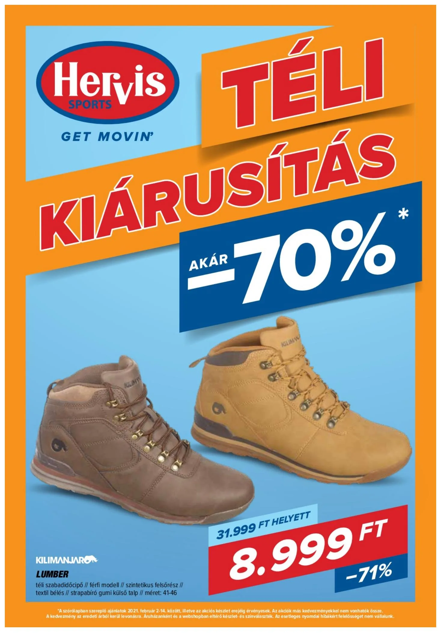 Hervis akciós újság 02.02–02.14
