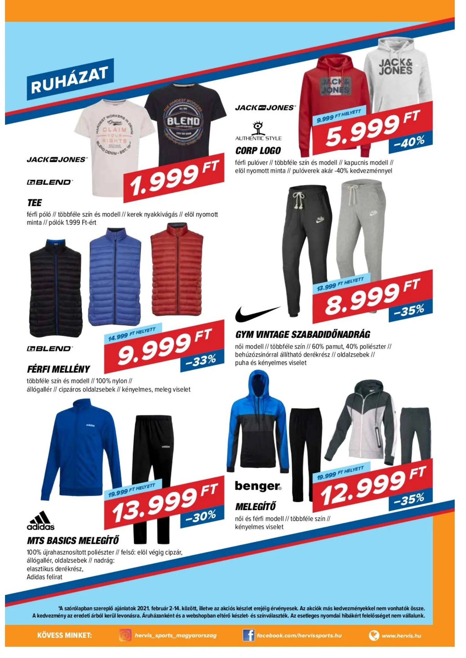 Hervis akciós újság 02.02–02.14 – 7. oldal