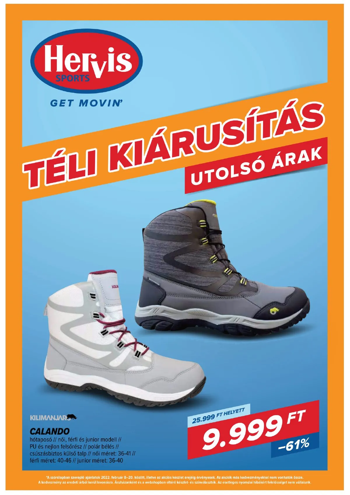 Hervis akciós újság 02.08–02.20