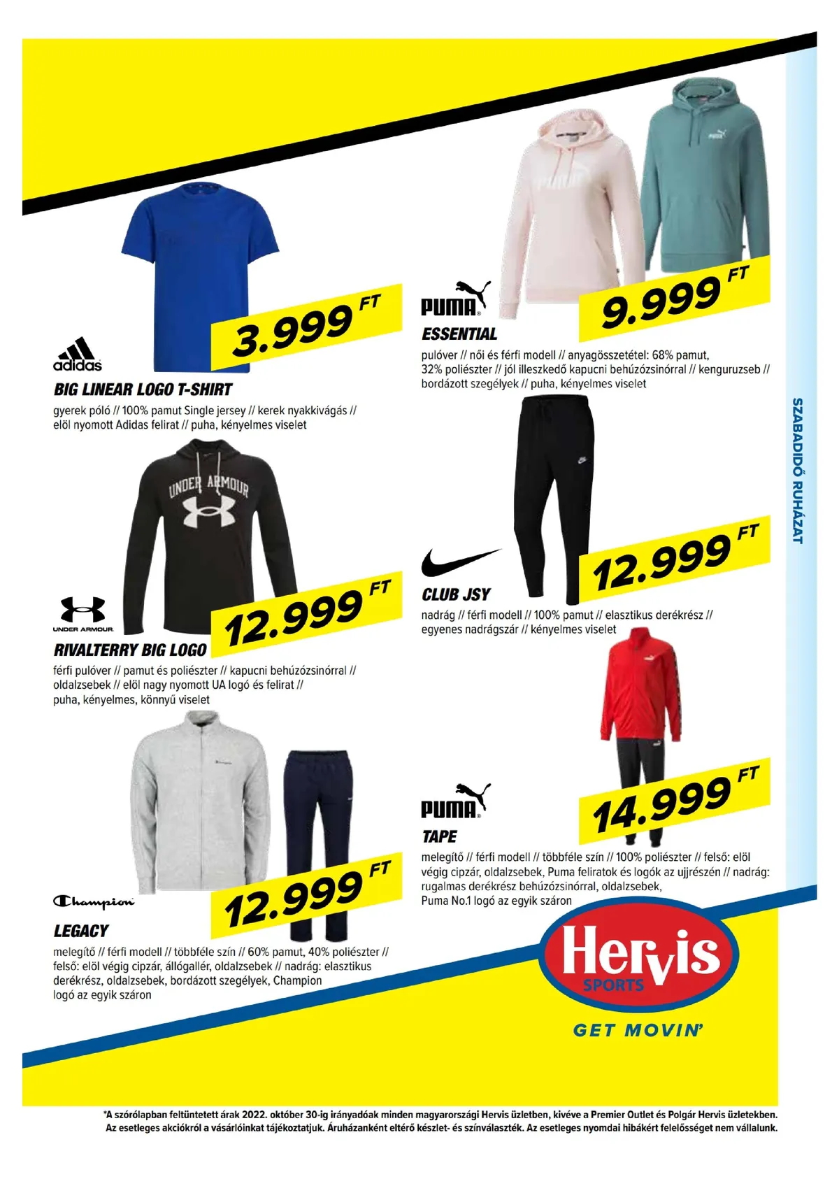 Hervis akciós újság 10.24–10.30 – 3. oldal