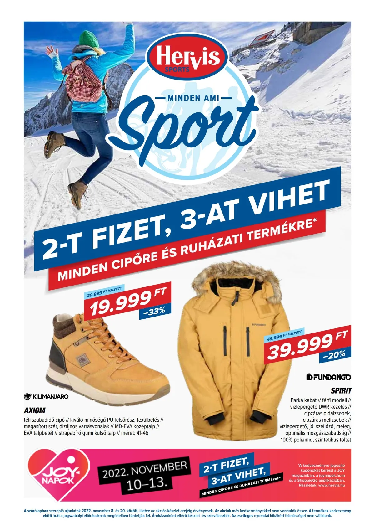Hervis akciós újság 11.08–11.20