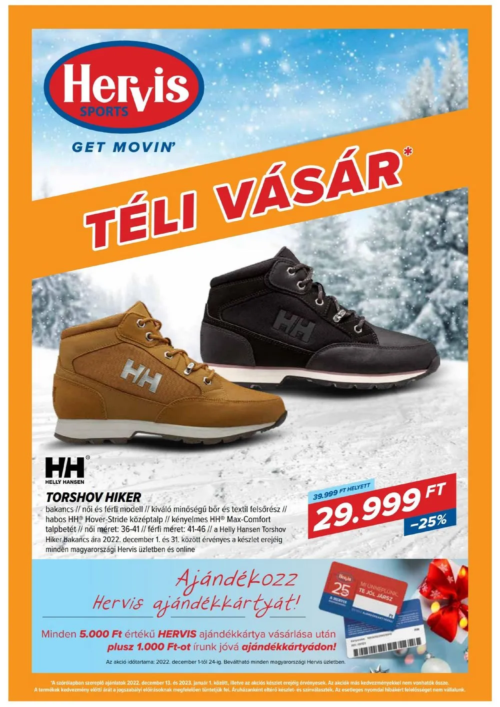 Hervis akciós újság 12.13–01.01