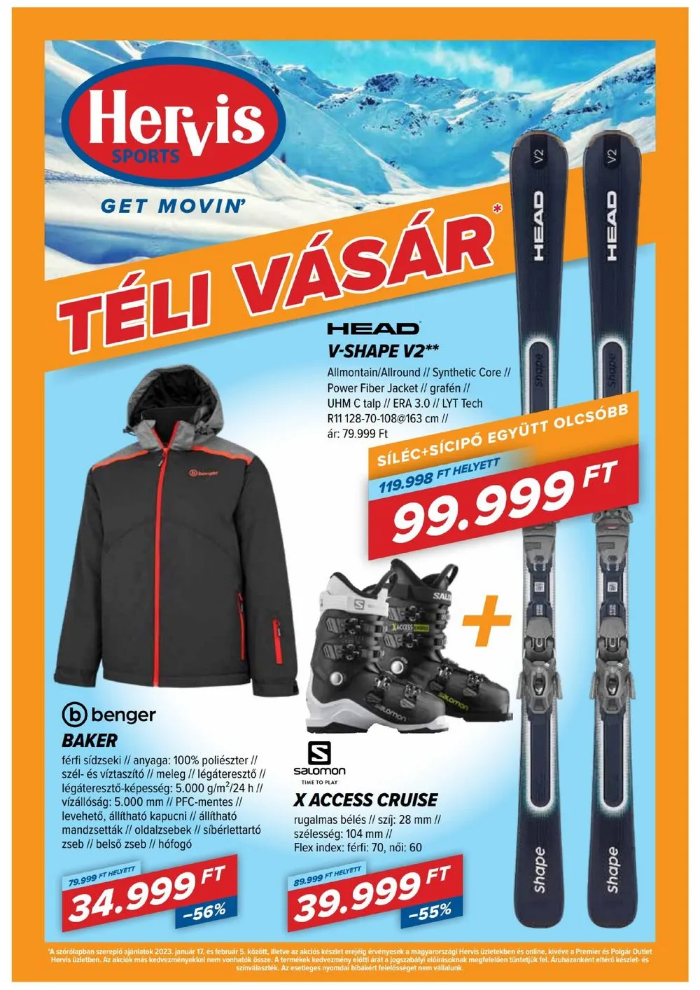 Hervis akciós újság 01.17–02.05