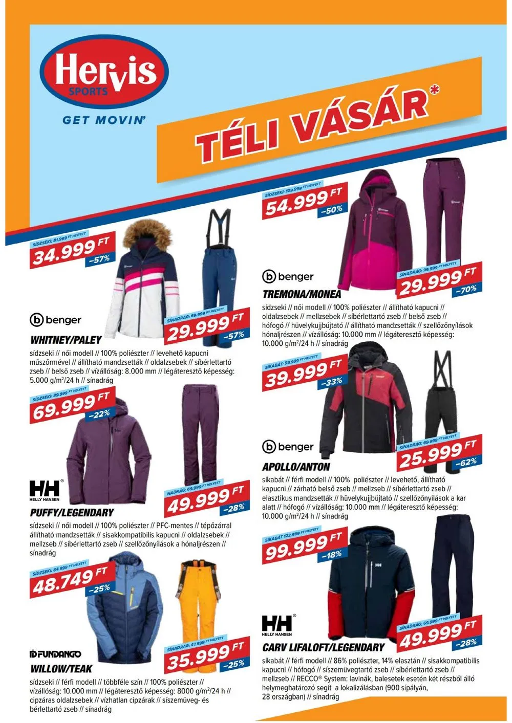 Hervis akciós újság 01.17–02.05 – 12. oldal