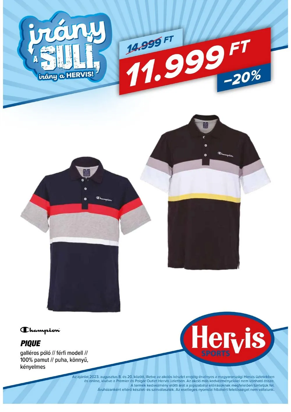 Hervis akciós újság 08.08–08.20 – 12. oldal