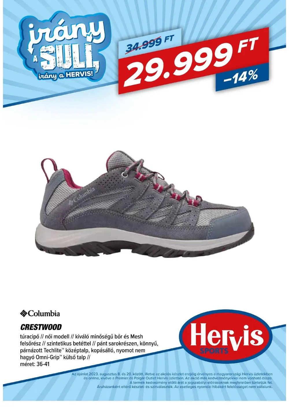Hervis akciós újság 08.08–08.20 – 21. oldal