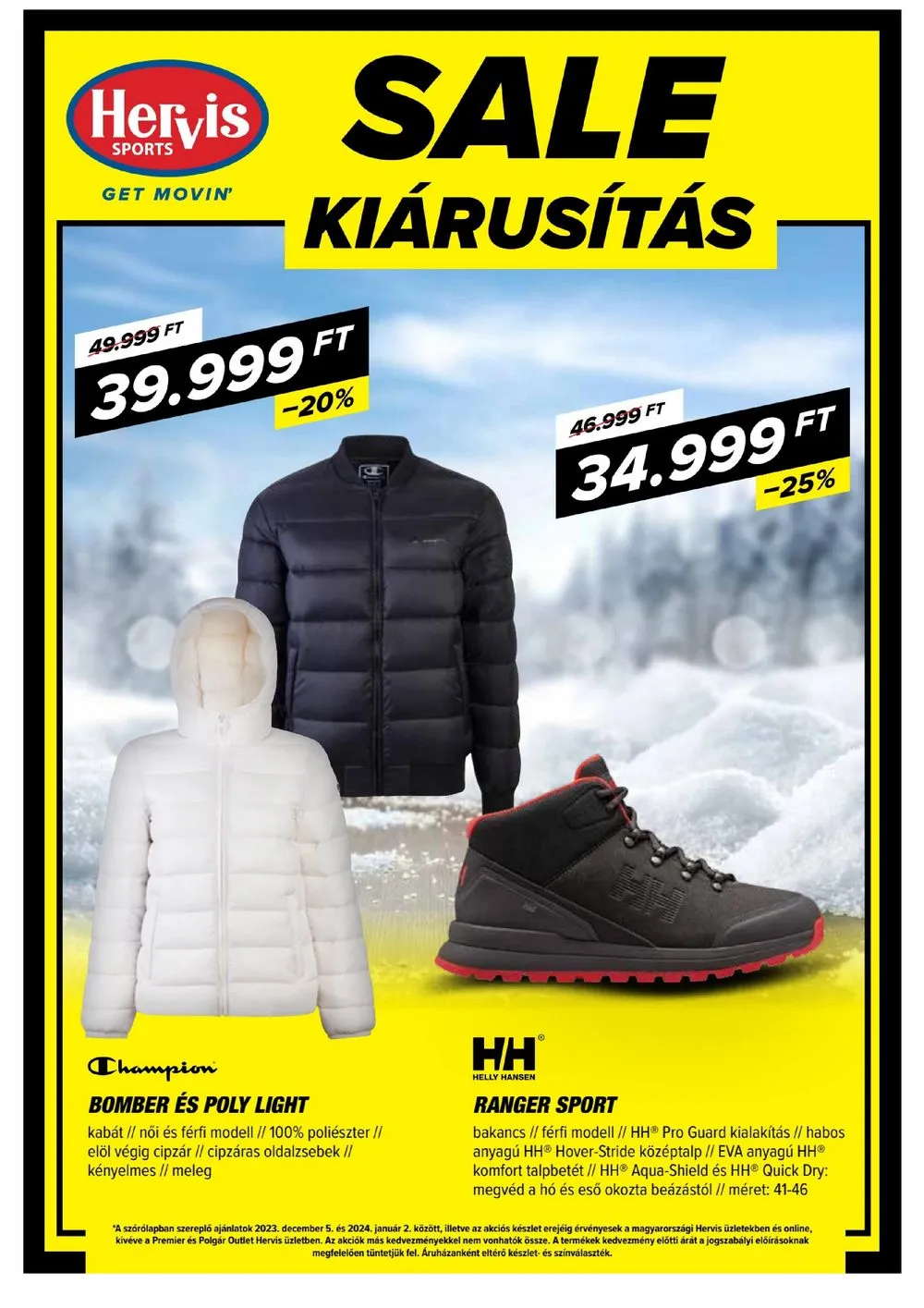 Hervis akciós újság 12.05–01.02