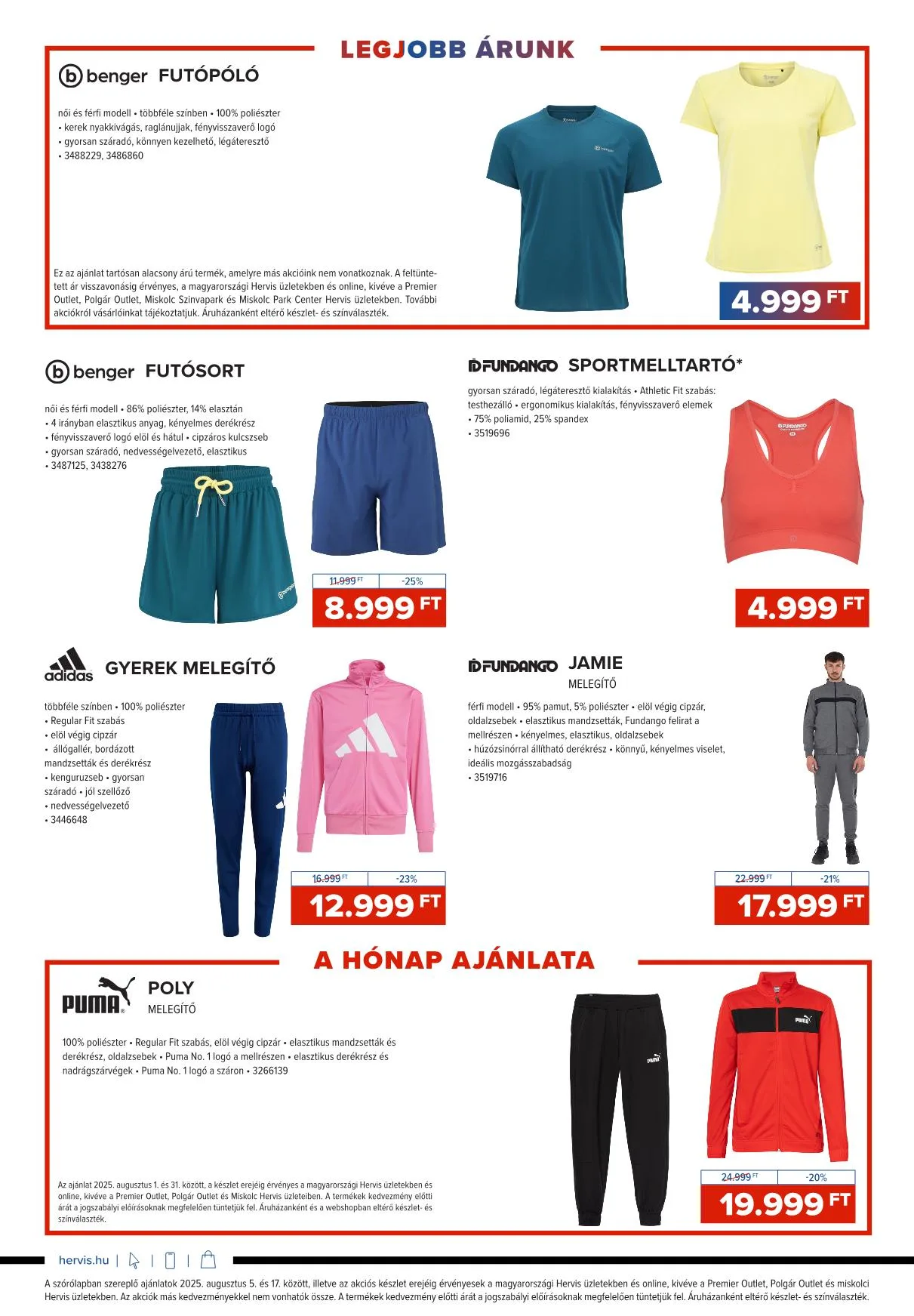 Hervis akciós újság 08.05–08.17 – 9. oldal