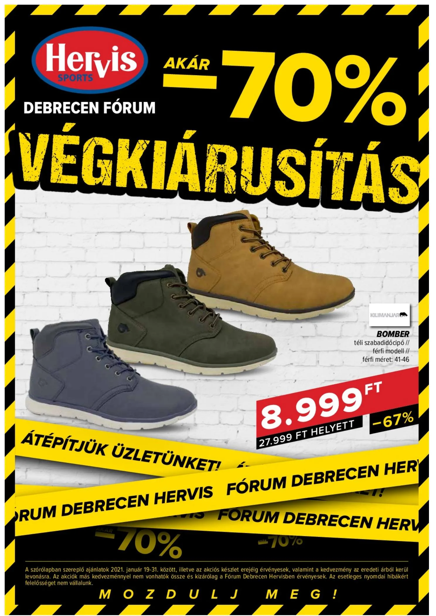 Hervis akciós újság Debrecen 01.19–01.31
