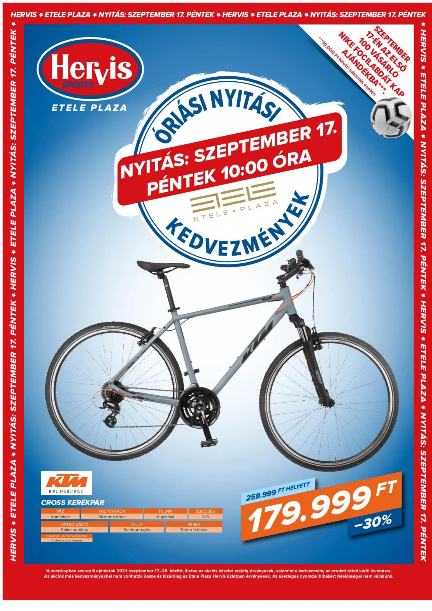 Hervis akciós újság Etele 09.17–09.26