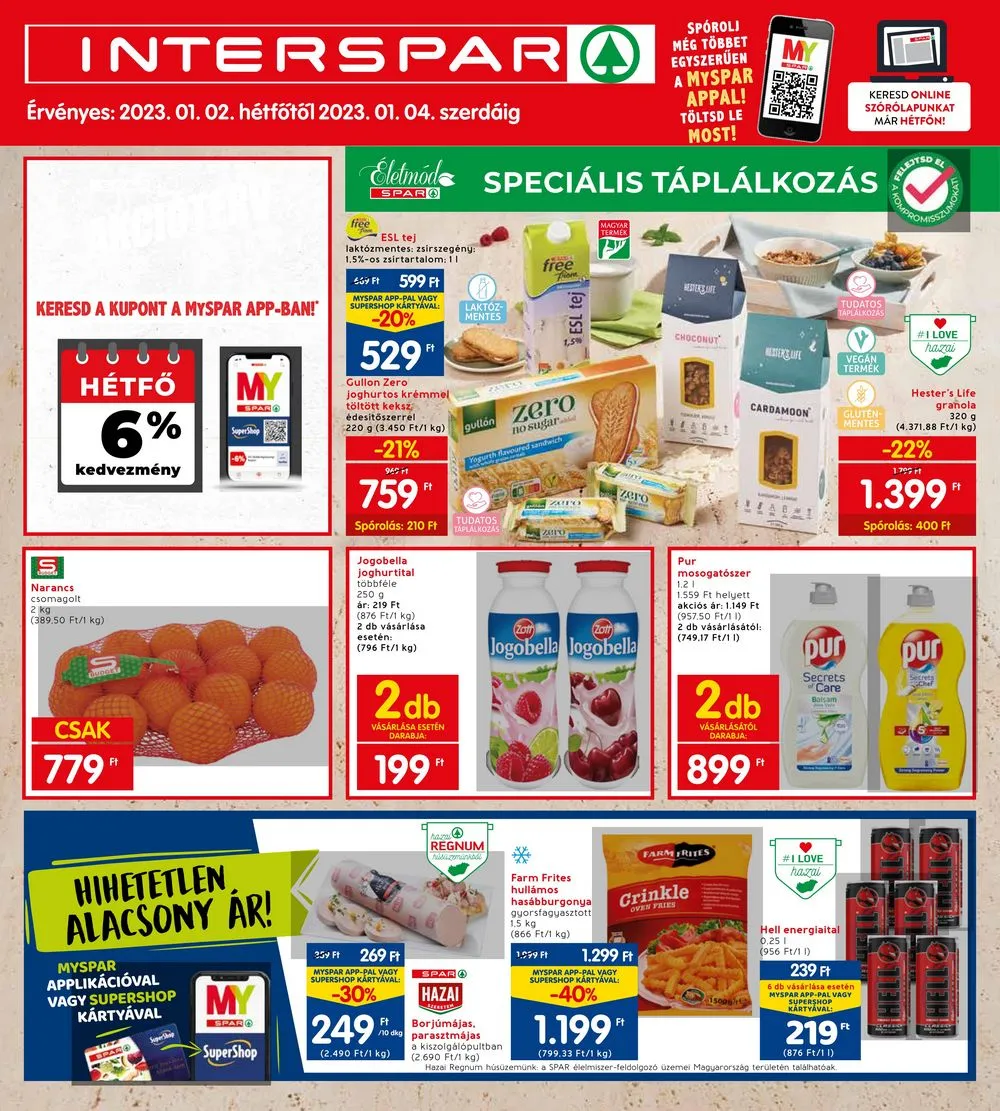 Interspar akciós újság 01.02–01.04