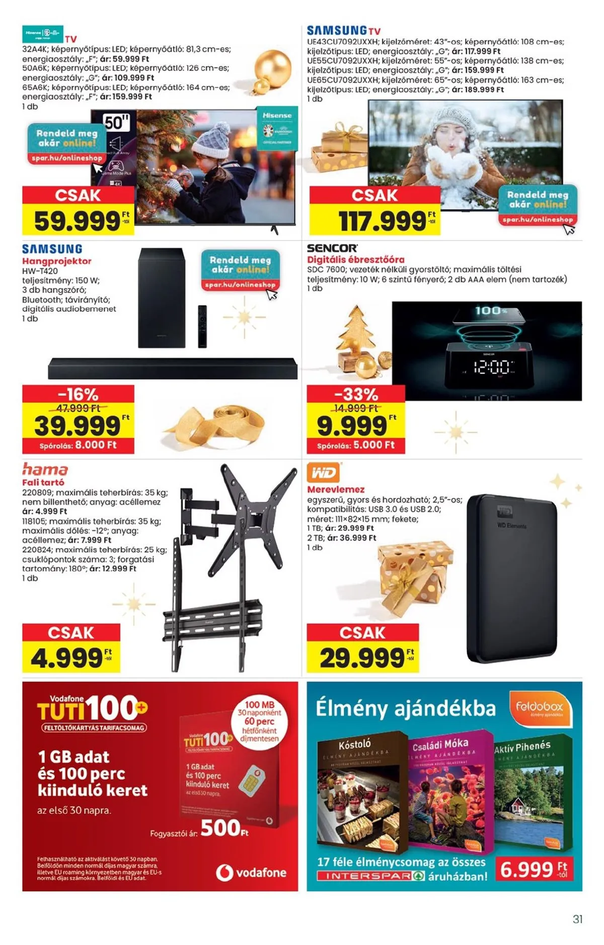 Interspar akciós újság Ajandek 11.20–12.27 – 31. oldal