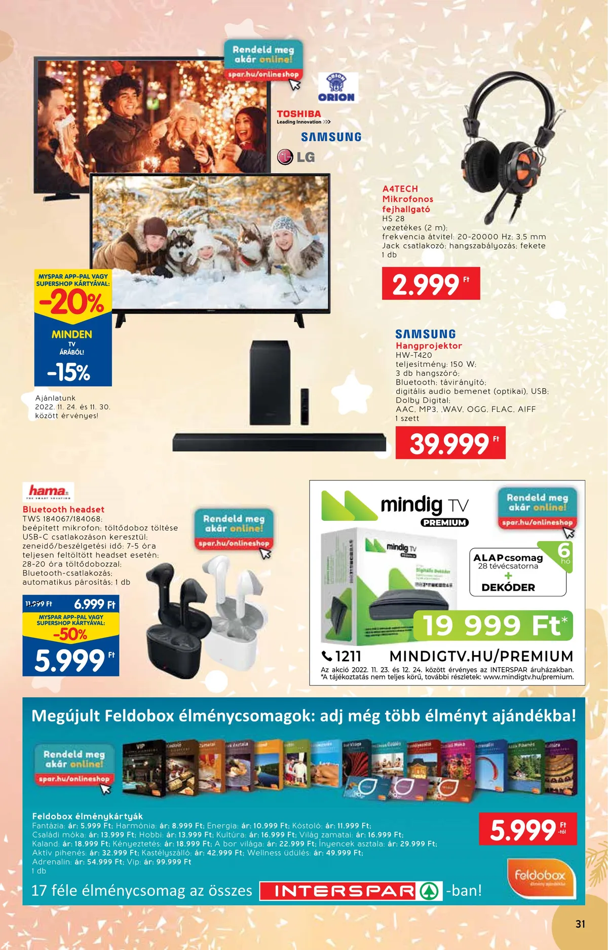 Interspar akciós újság Ajandekkatalogus 11.23–12.24 – 31. oldal