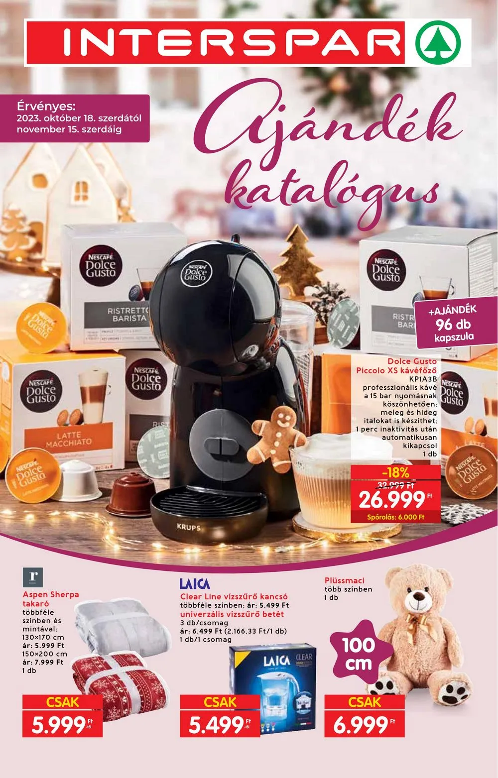 Interspar akciós újság Ajandekkatalogus 10.18–11.15