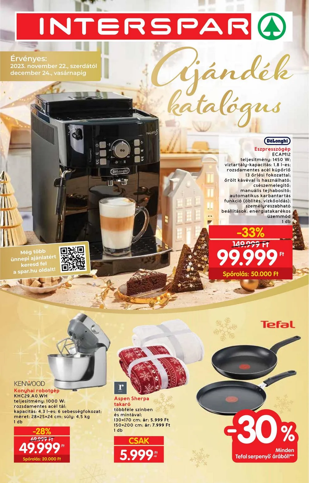 Interspar akciós újság Ajandekok 11.22–12.24