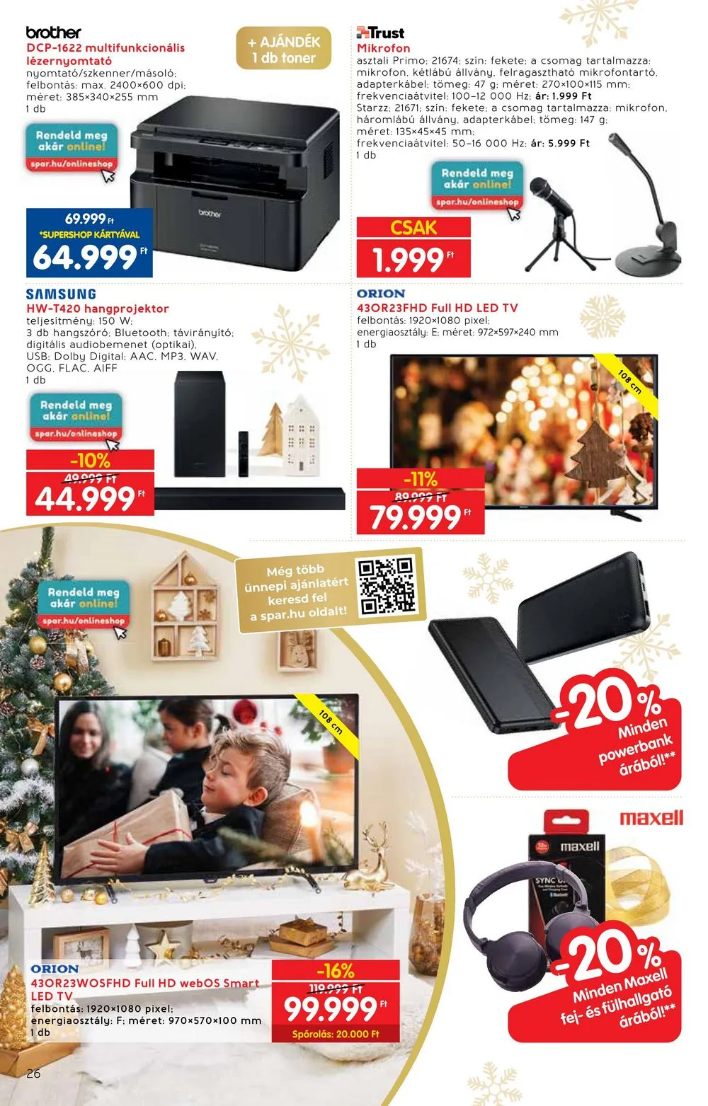Interspar akciós újság Ajandekok 11.22–12.24 – 26. oldal