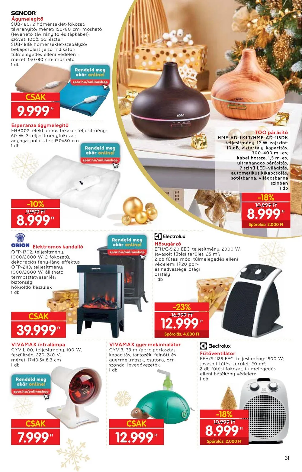Interspar akciós újság Ajandekok 11.22–12.24 – 31. oldal