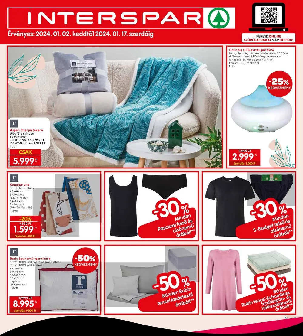 Interspar akciós újság Feher hetek 01.02–01.17