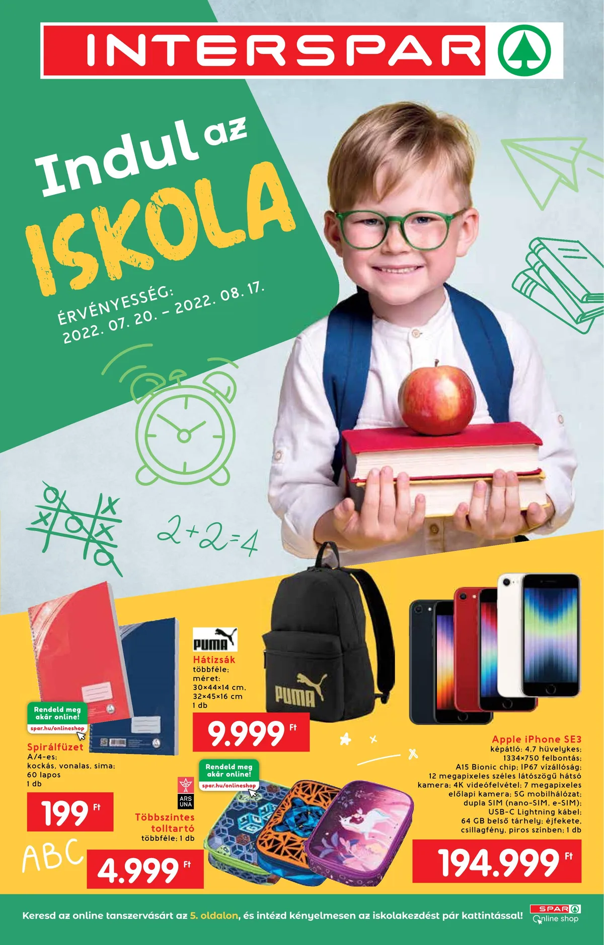 Interspar akciós újság Iskola katalógus 07.20–08.17
