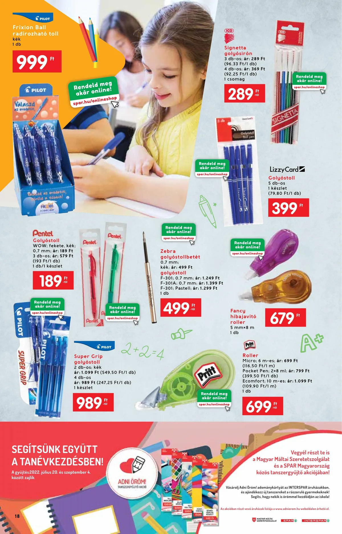 Interspar akciós újság Iskola katalógus 07.20–08.17 – 18. oldal