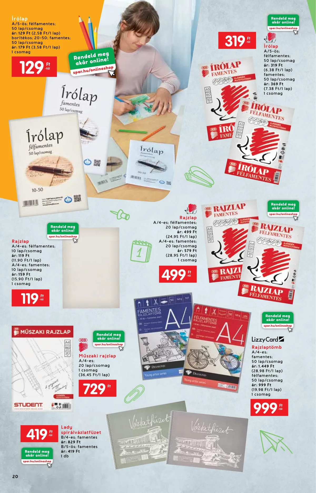 Interspar akciós újság Iskola katalógus 07.20–08.17 – 20. oldal